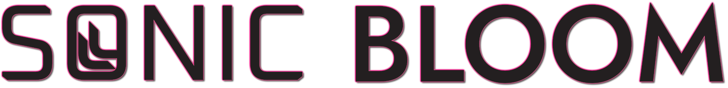 Sonic Bloom logo – graphic wordmark blending organic and digital forms